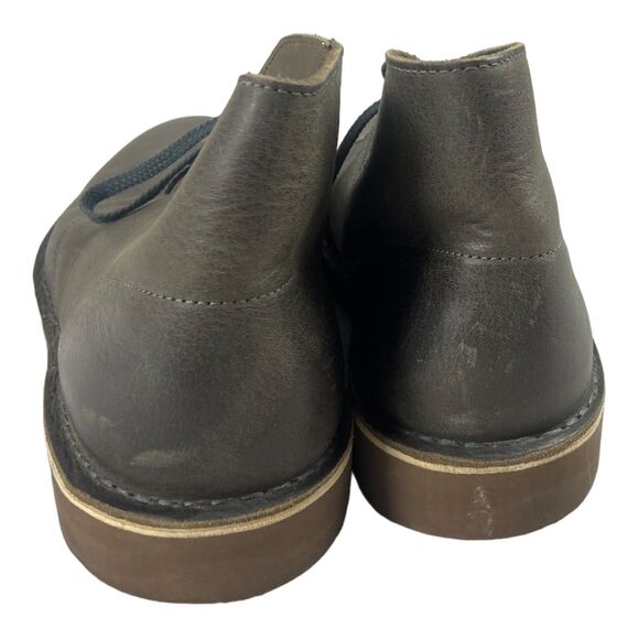 Clarks Mens Gray Leather Casual Lace Up Chukka Ankle Boots Size 10M - Picture 5 of 9